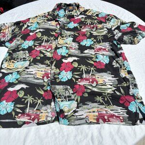 Route 66 Original Clothing Co Button Down Shirt‎ Men 2X Short Sleeve Old Cars